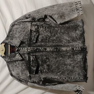 NWOT Black Label By C'est Toi Black Stone Wash Denim Jacket Sz.S Unsiex